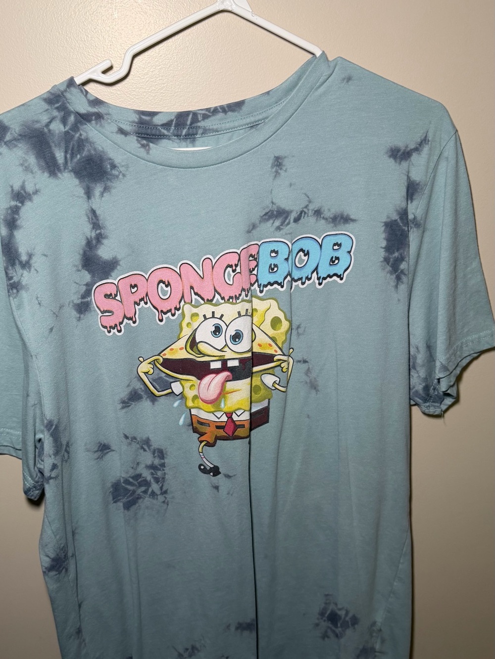 SpongeBob SquarePants Blue Tie-Dye Graphic Tee